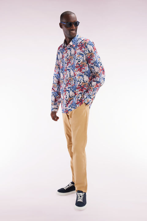 Camel straight-cut stretch cotton pleat-free chinos - Image 3