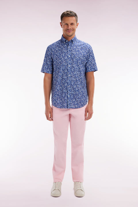 Pink straight-cut stretch cotton pleat-free chinos - Image 1