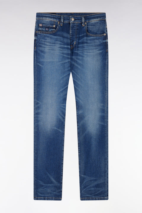 Straight-cut dark stretch denim 5-pocket jeans - Image 2