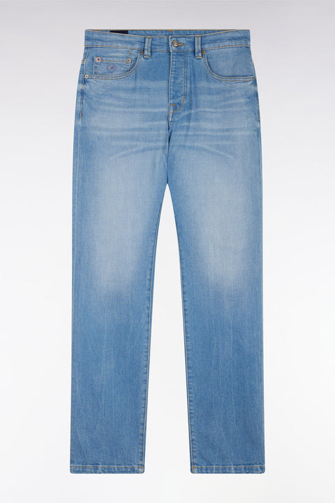 Straight-fit medium-wash stretch denim 5-pocket jeans - Image 2