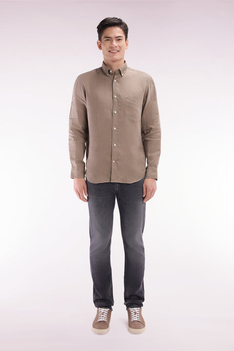 Slim fit grey stretch denim 5-pocket jeans - Image 1