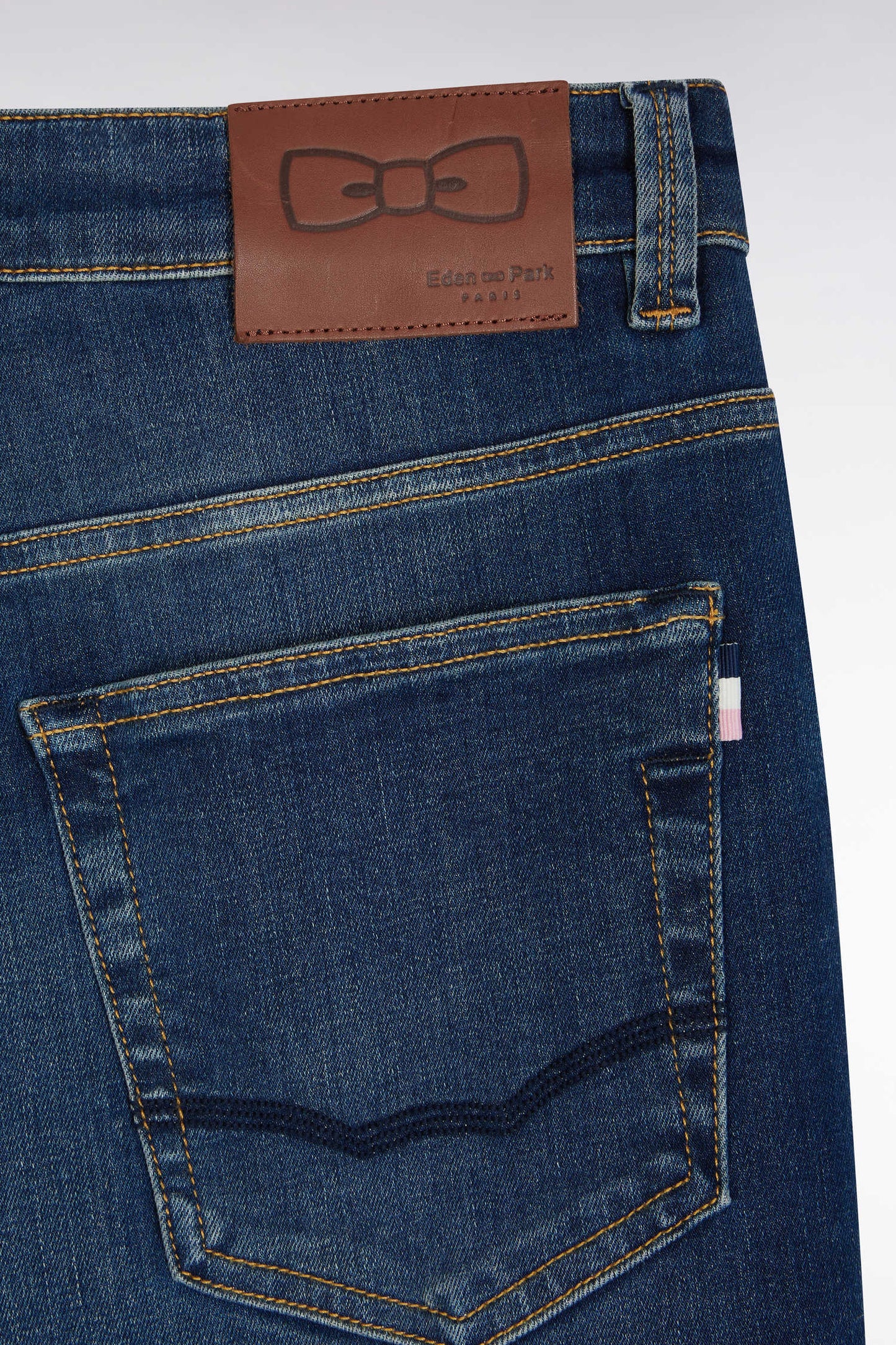 Slim-fit raw stretch denim 5-pocket jeans