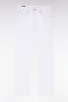 Straight-fit white stretch denim 5-pocket jeans
