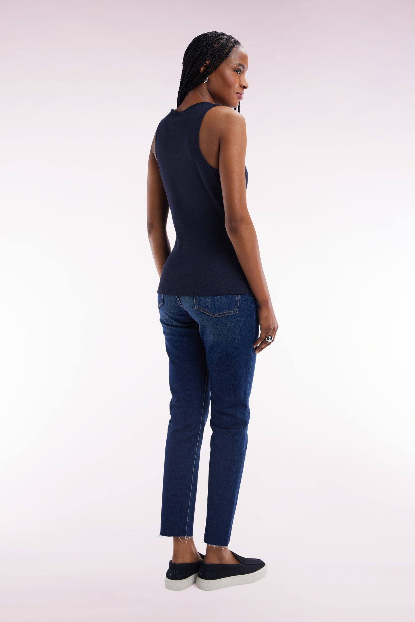 Slim-fit blue stretch denim 5-pocket jeans