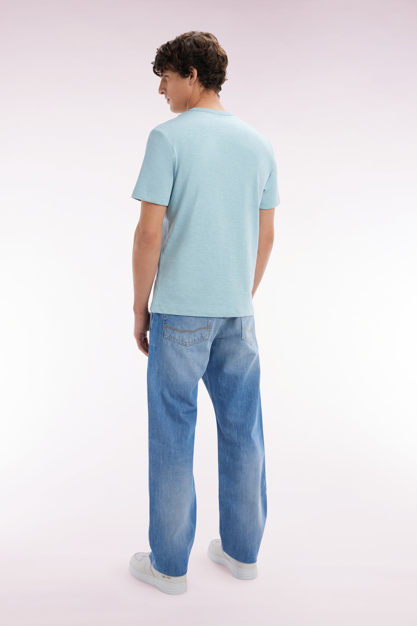 Jean 5 poches en denim bleu délavage stone bleach coupe Comfort