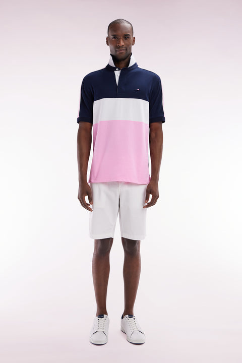 White straight-cut stretch cotton chino Bermuda shorts - Image 1