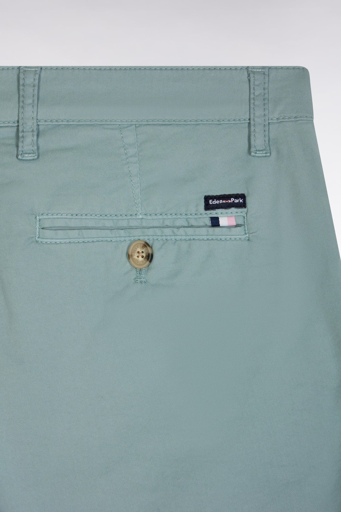 Medium grey straight-cut stretch cotton chino Bermuda shorts