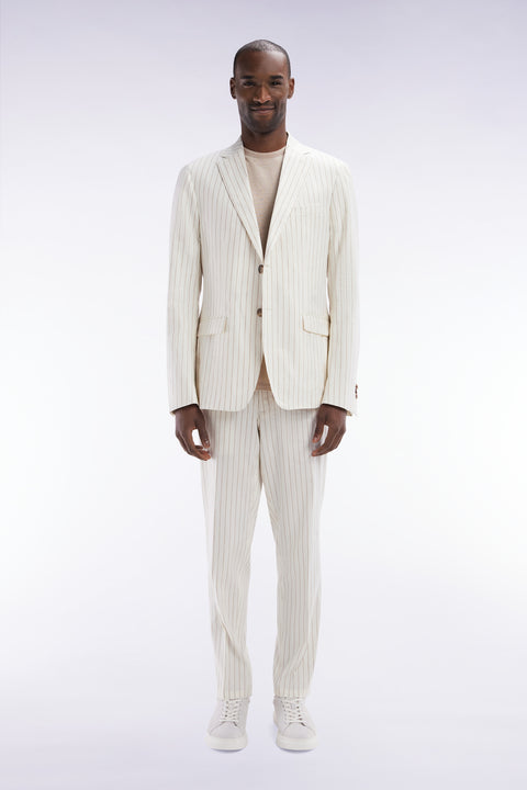 Ecru tennis stripe elastic pants - Image 1