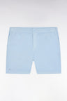 Elastic waist shorts in plain sky blue stretch cotton