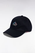 Casquette en twill de coton marine broderie nœuds papillon