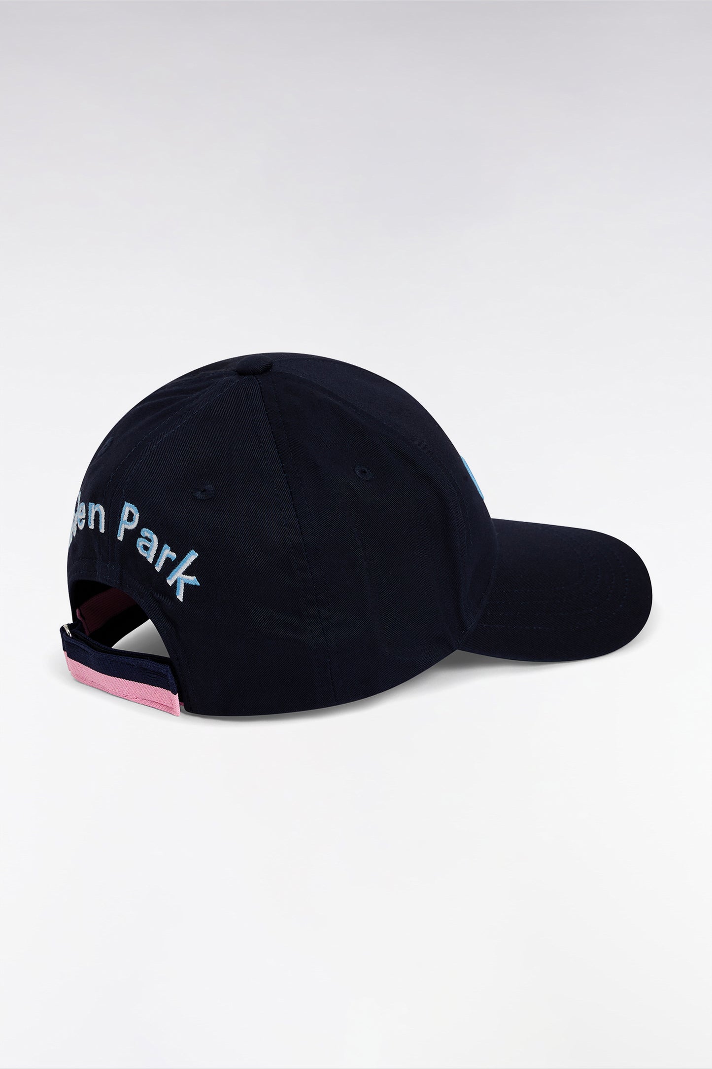 Navy cotton twill cap with two-tone embroidery