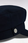 Navy stretch wool-blend sailor cap
