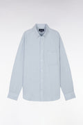 Chemise en lin gris clair unie coupe droite