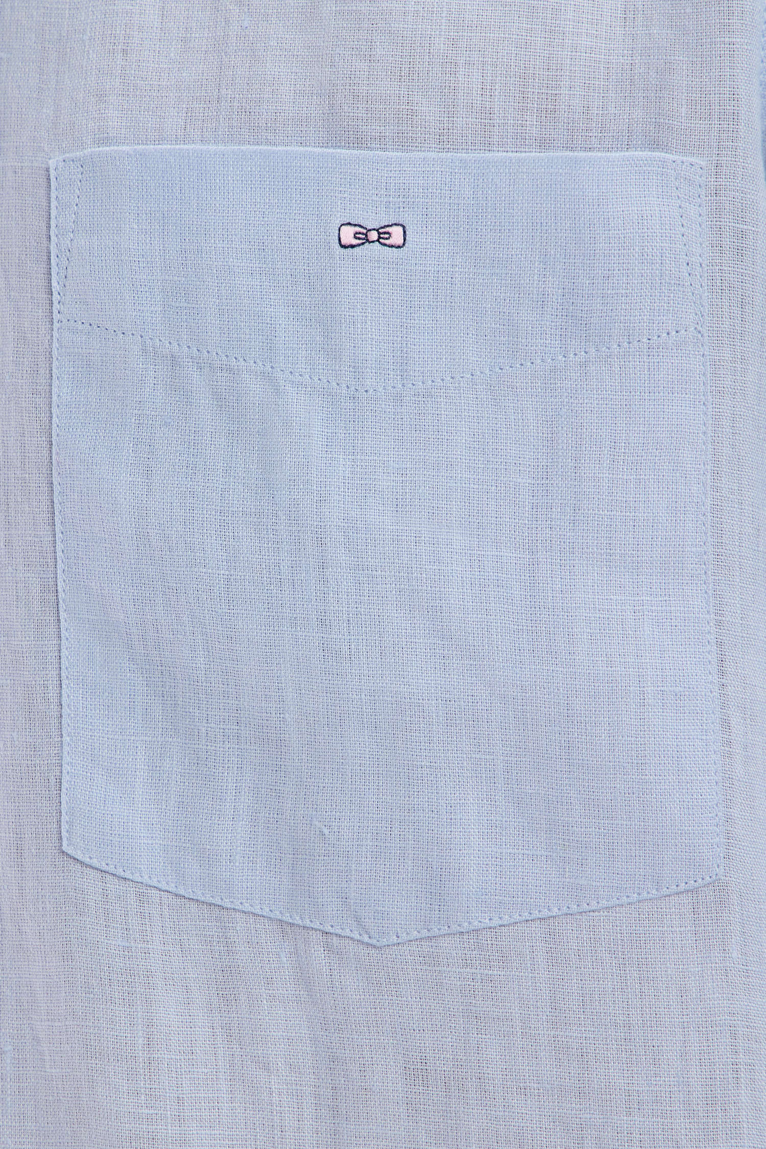 Chemise en lin gris clair unie coupe droite