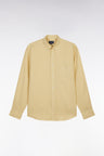 Straight-fit ivory linen shirt