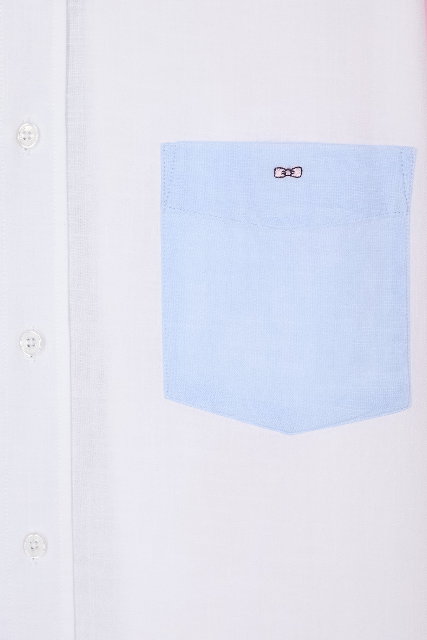 Straight-fit blue and pink colorblock shirt