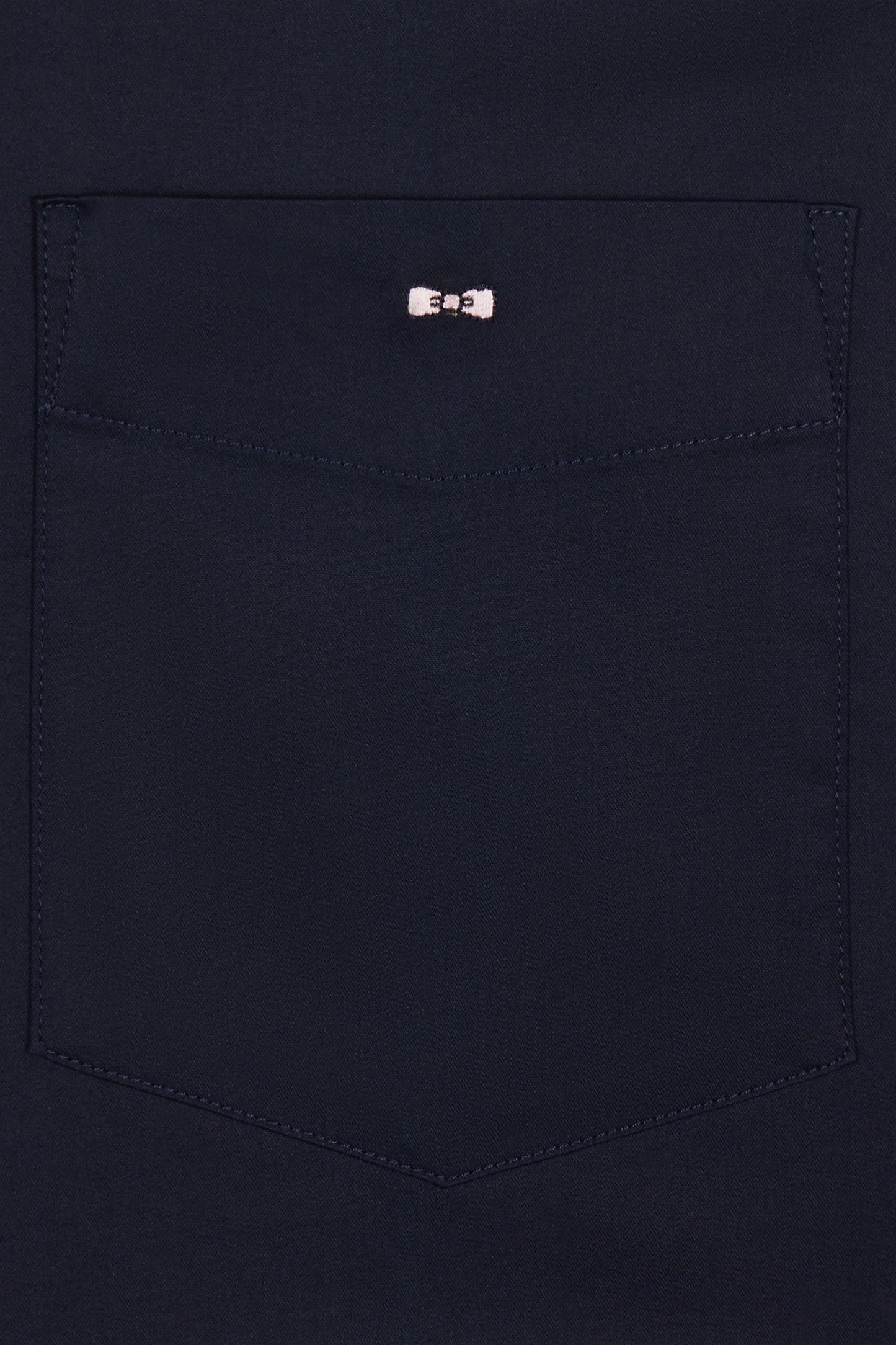 Straight-fit navy cotton twill shirt