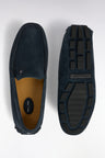 Navy suede leather loafers