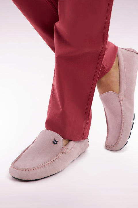 Pink suede leather loafers - Image 2