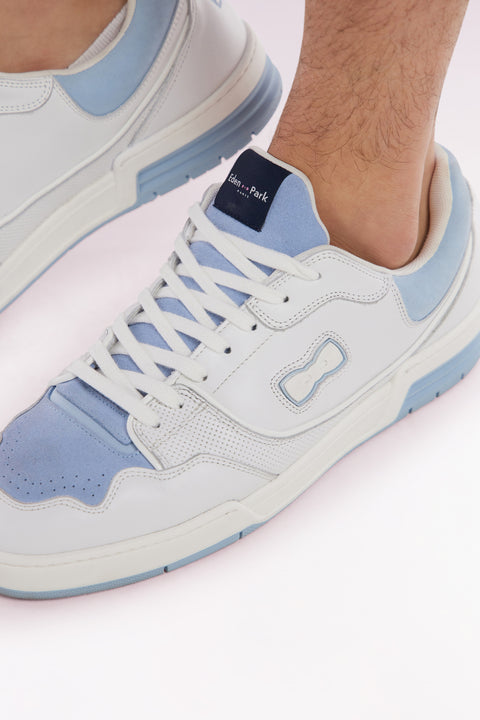 White and sea green EP10 leather sneakers - Image 2