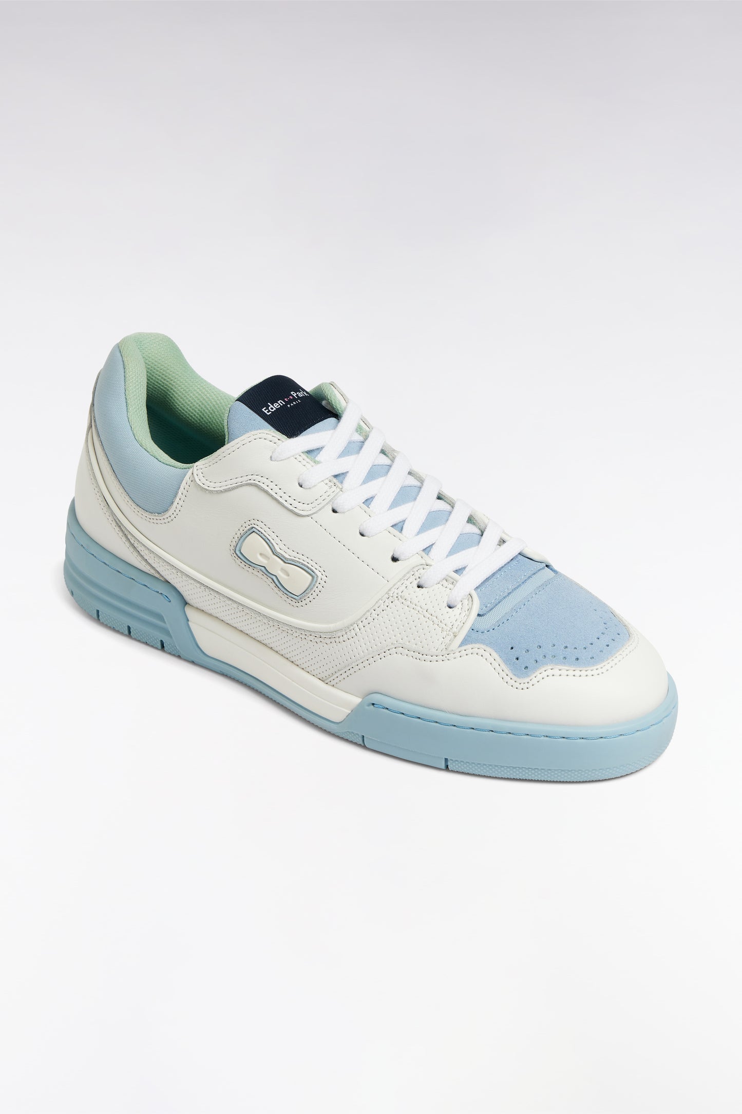 White and sea green EP10 leather sneakers