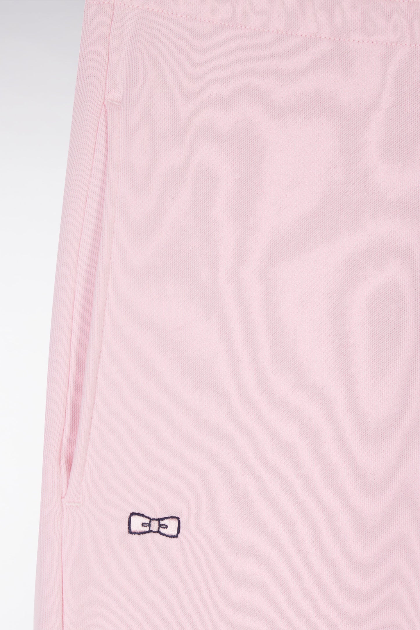 Pink straight-cut cotton fleece jogging