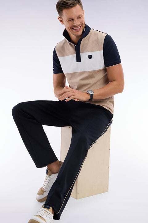 Straight-cut black cotton interlock jogging pants - Image 3