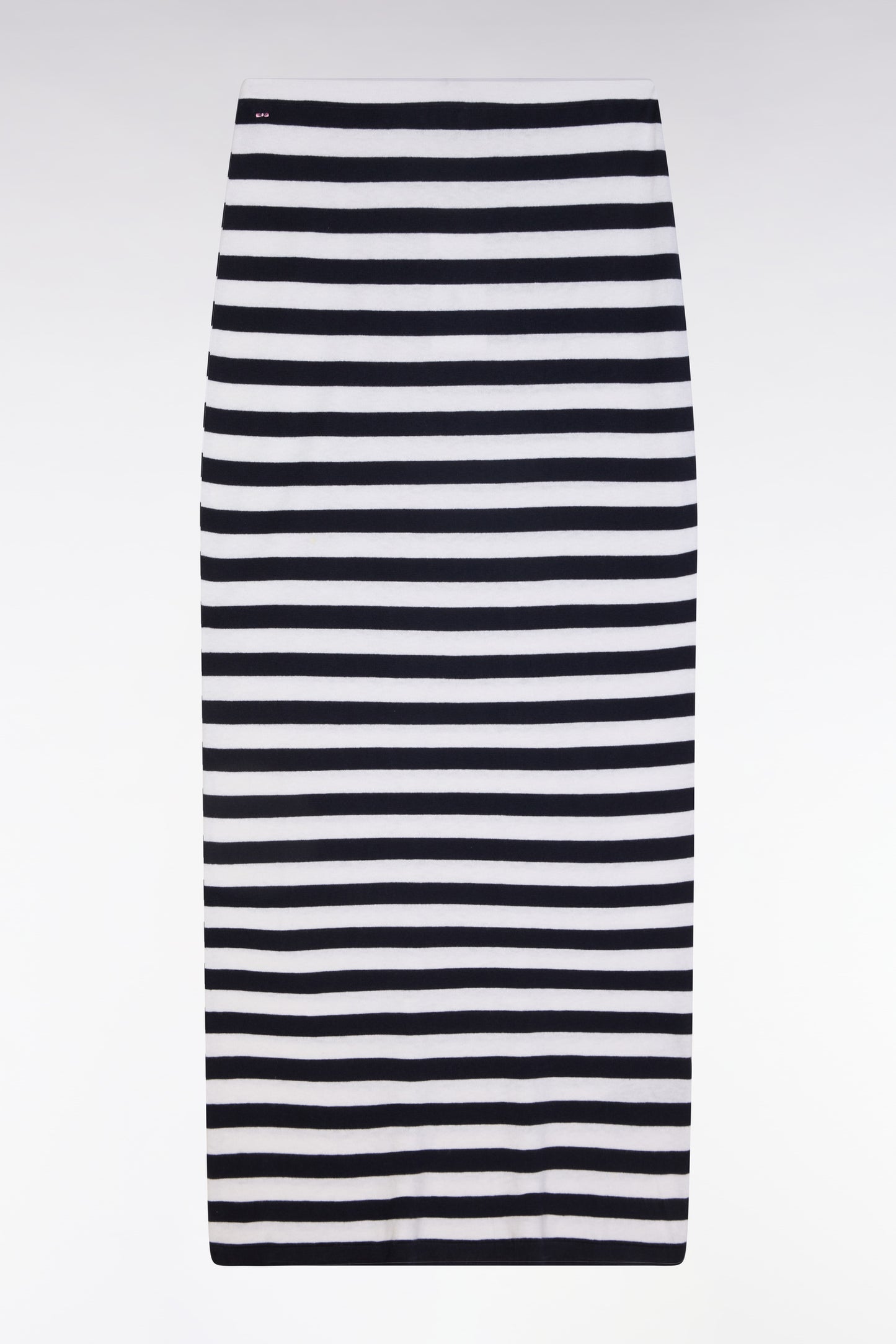 Relaxed-fit striped organic cotton and cashmere navy tube skirt