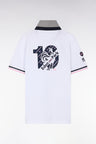 XV de France short-sleeved rugby shirt in white cotton with back embroidery