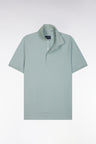 Slim-fit short-sleeved polo shirt in brown stretch cotton piqué