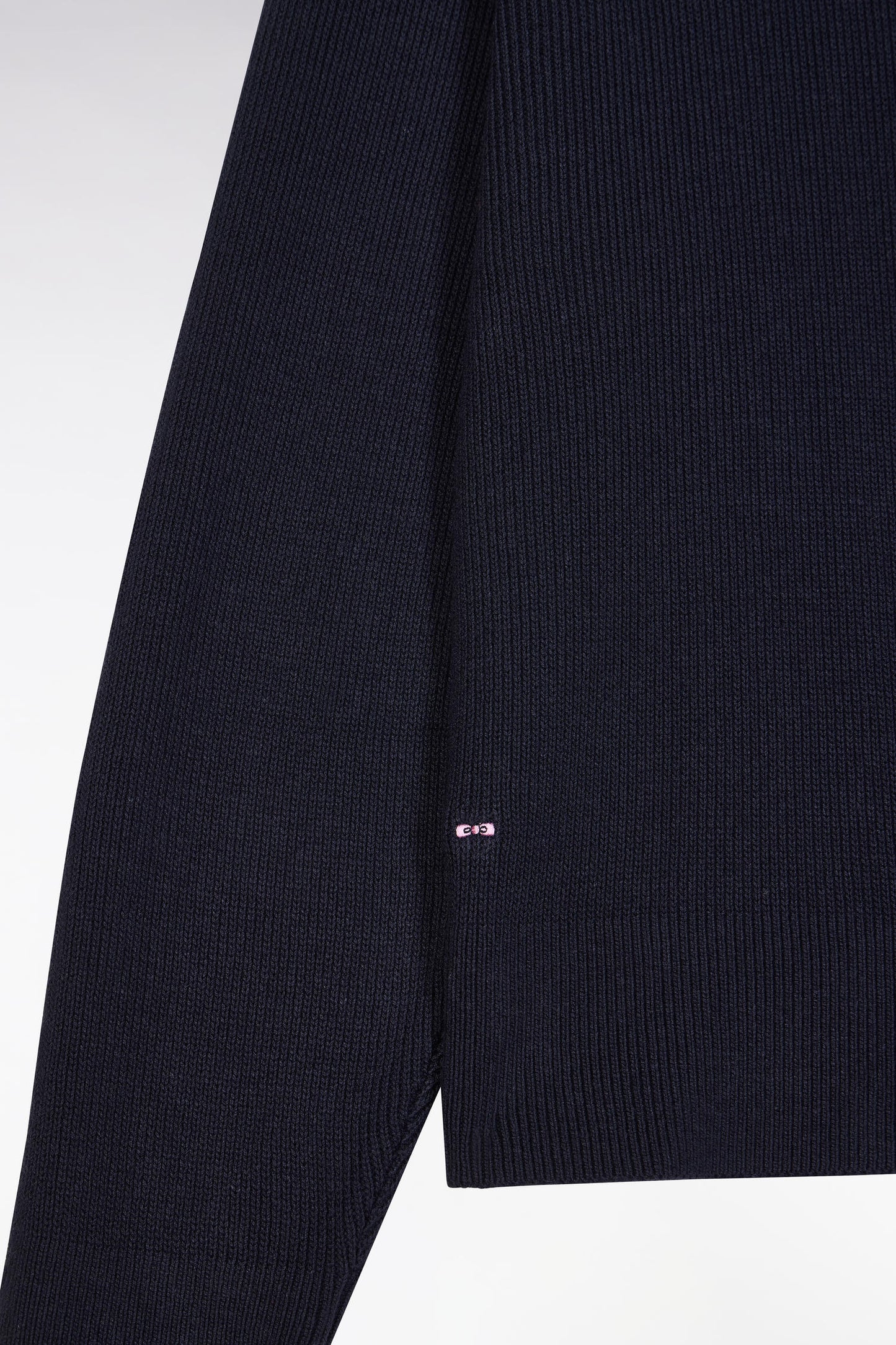 Relaxed-fit navy ribbed crew neck jumper