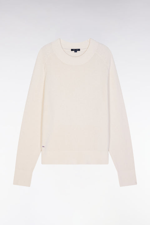 Relaxed-fit ecru ribbed crew neck jumper - Image 2