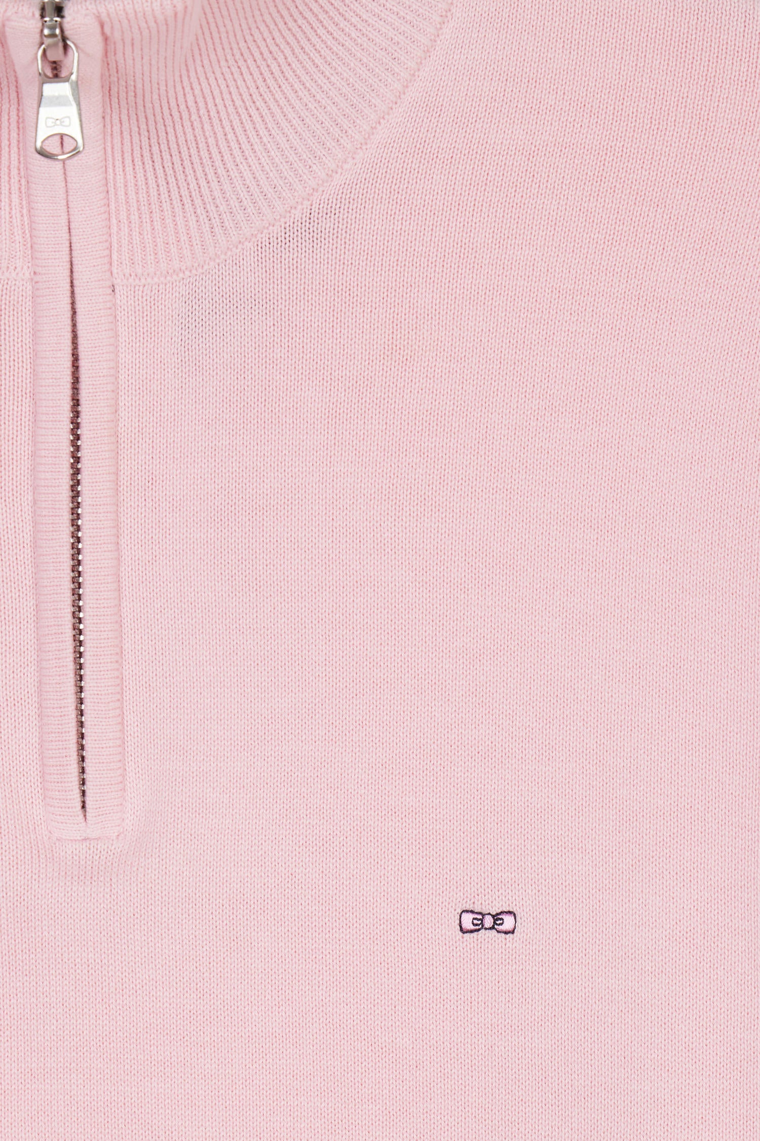 Pull col camionneur en coton rose coupe droite