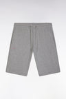 Straight-fit grey cotton fleece shorts