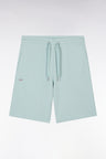 Straight-fit sea green cotton fleece shorts