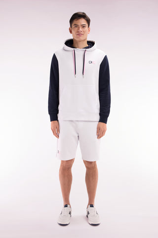 Relaxed-fit white cotton fleece jogger shorts