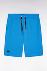Relaxed-fit blue cotton fleece shorts