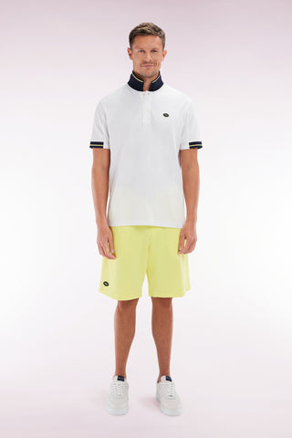 Relaxed-fit yellow cotton fleece shorts