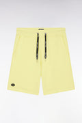 Short en molleton coton jaune coupe décontractée