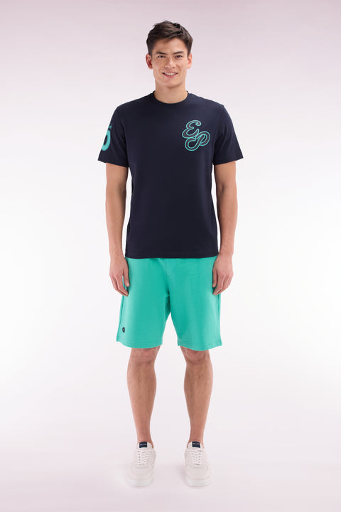 Relaxed-fit green cotton fleece shorts - Image 3
