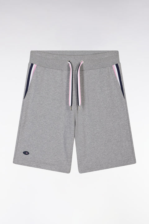 XV de France relaxed-fit shorts in grey cotton fleece - Image 1
