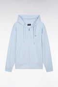 Sweatshirt zippé en molleton coton ciel coupe droite