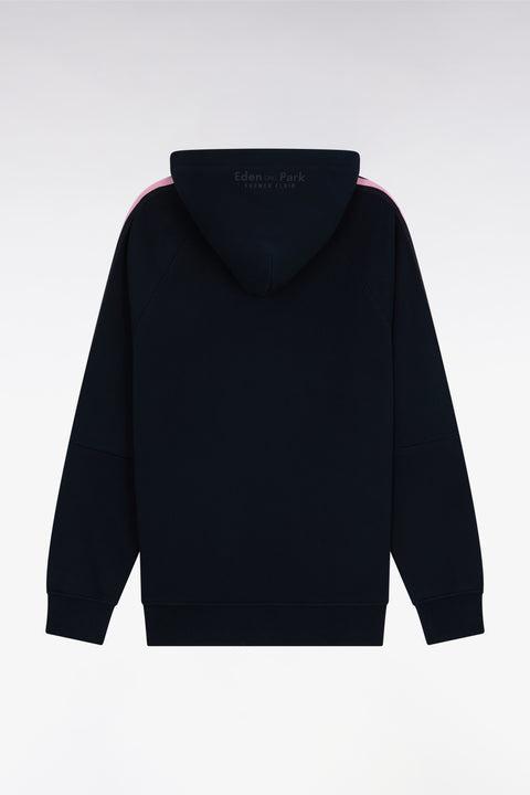 Relaxed-fit navy and pink cotton hoodie - Image 1