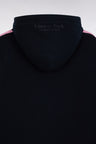 Relaxed-fit navy and pink cotton hoodie