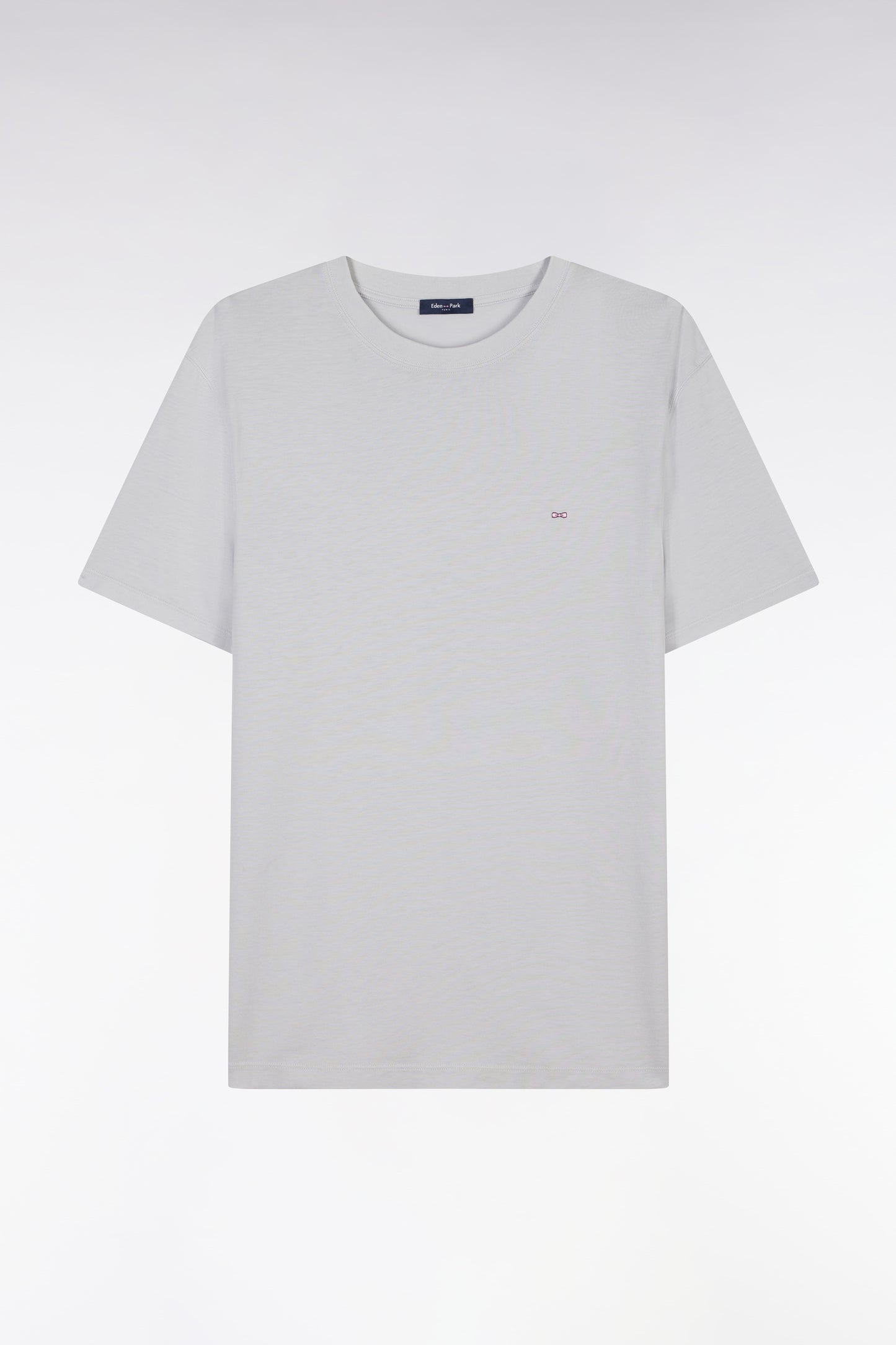 Straight-fit light grey short-sleeved T-shirt