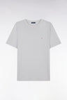 Straight-fit light grey short-sleeved T-shirt