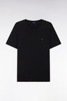 Straight-fit black short-sleeved T-shirt