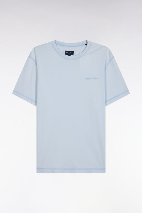 Relaxed-fit sky blue overdyed cotton T-shirt - Image 2