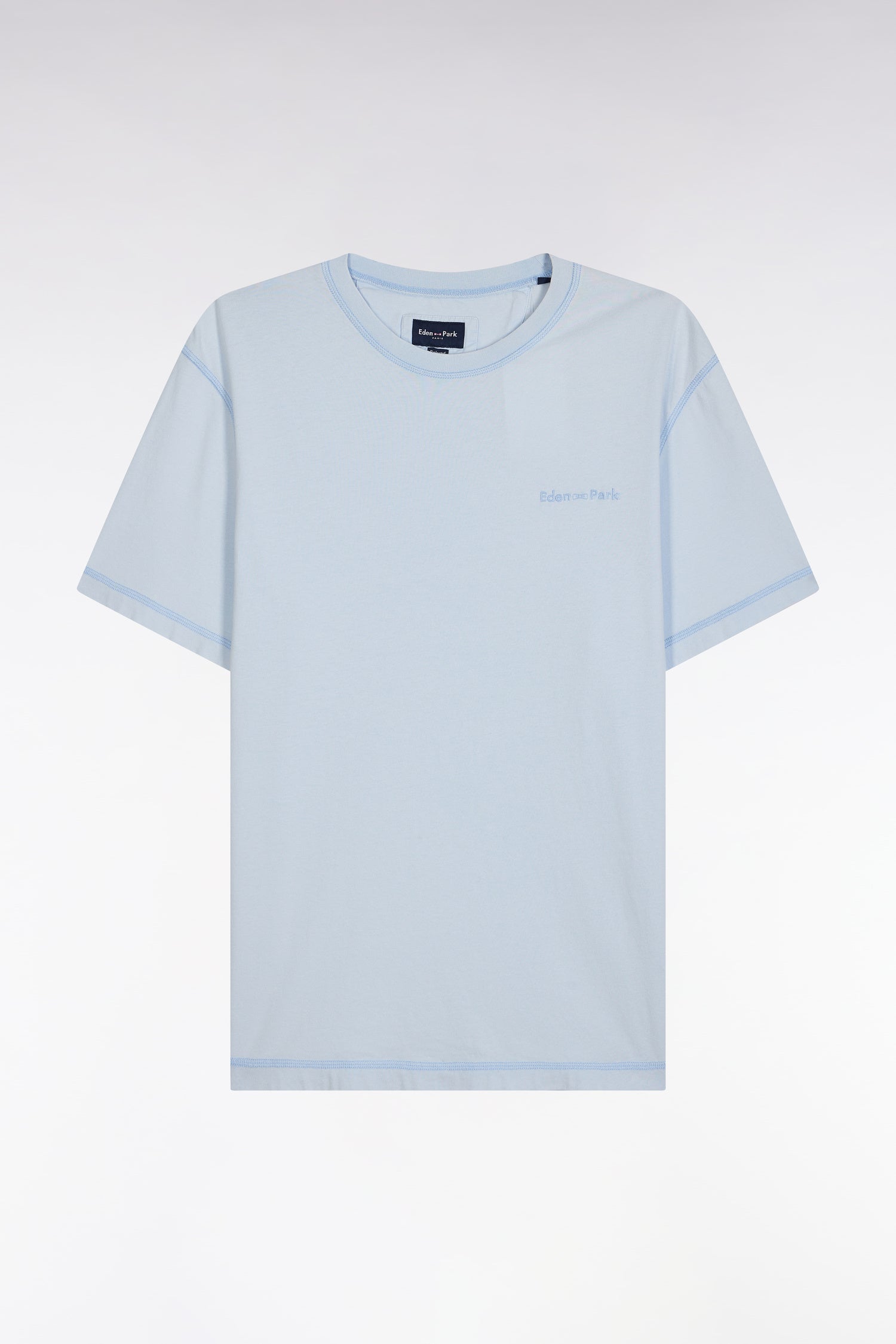 T-shirt en coton ciel surteint coupe décontractée