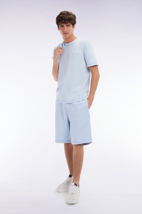 Relaxed-fit sky blue overdyed cotton T-shirt - Image 3